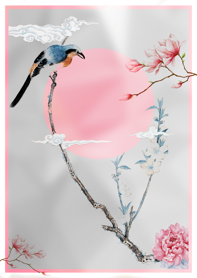 中国风粉色38女神节宣传海报背景素材