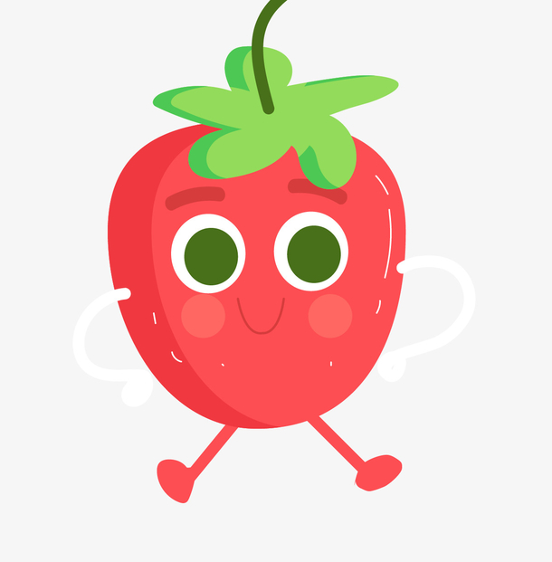 草莓  绿色  卡通形象