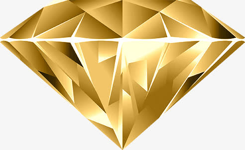 黄色发光钻石PNG透明图，精美装饰元素，高清下载