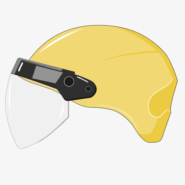 黄色电动车头盔