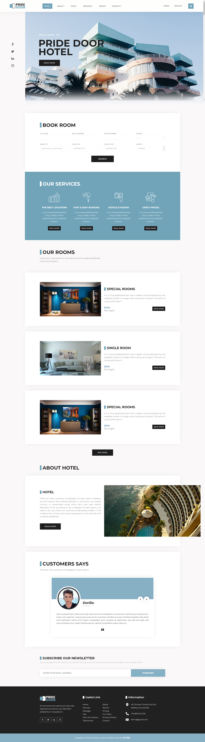 在线预约网站源码，html酒店网页制作代码模板