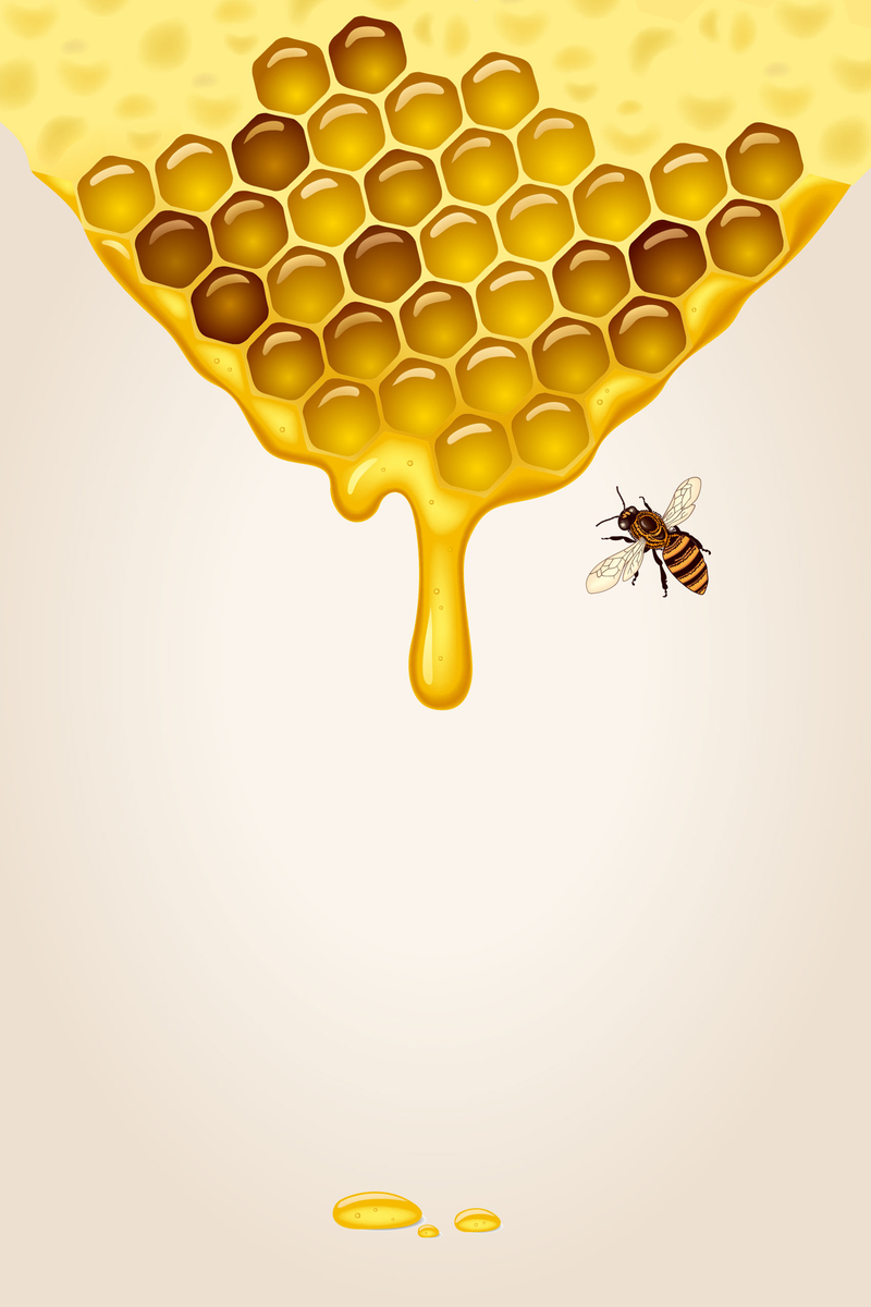 矢量质感手绘蜂蜜美食滋补背景