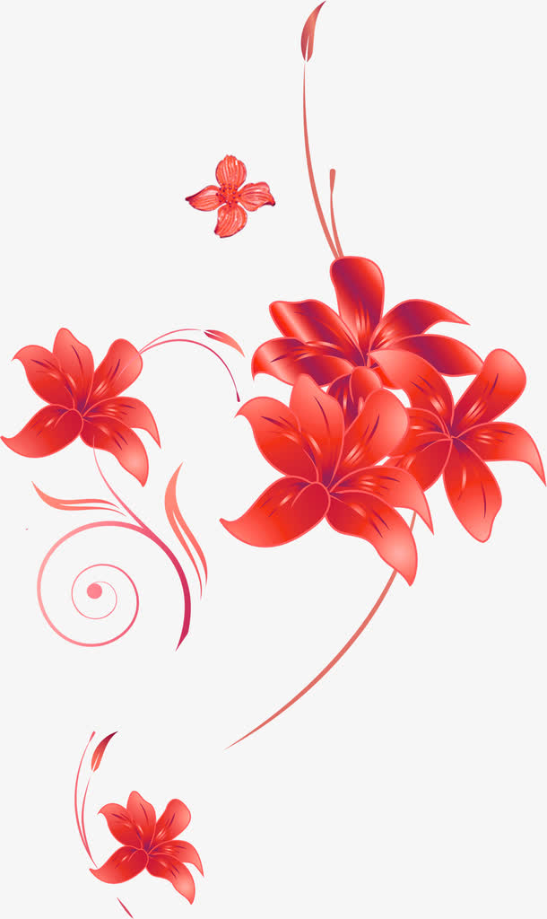红色七夕情人节花朵
