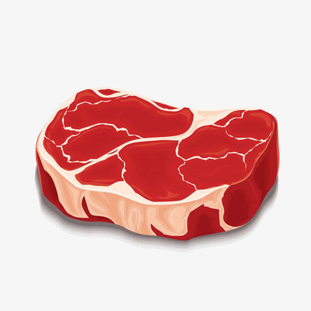红色创意牛肉元素