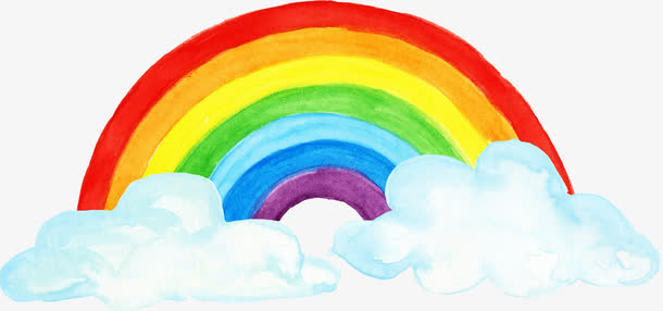 卡通手绘美丽的彩虹
