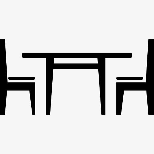 餐厅家具的餐桌椅图标