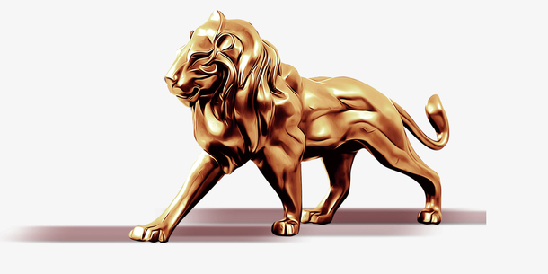 房地产金色金箔装饰狮子
