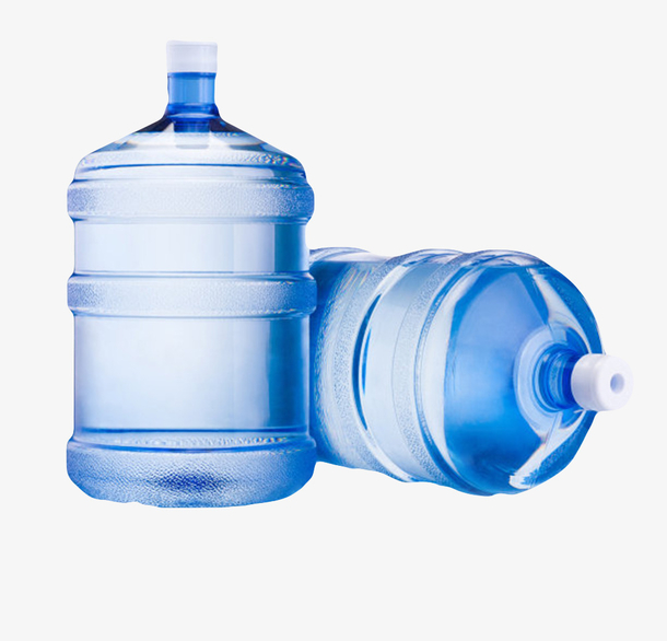透明解渴放倒的塑料瓶饮用水实物