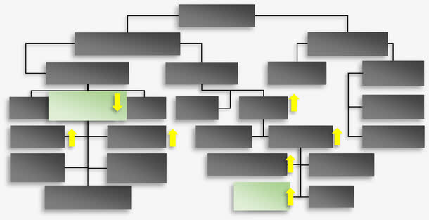 线条方块结构流程图