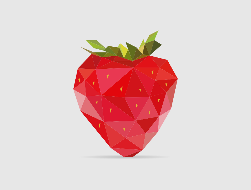 svg图形编辑器，可爱多边形草莓图案设计