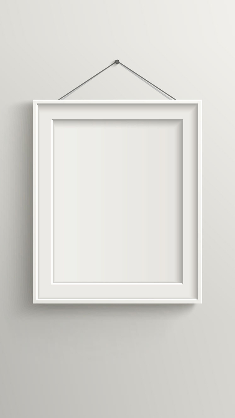 白色画框展板H5背景