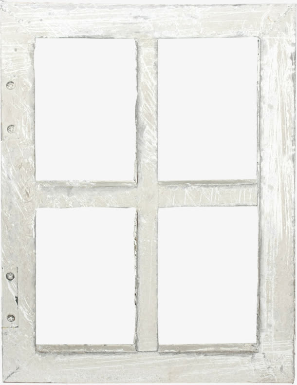 白色手绘木头窗框