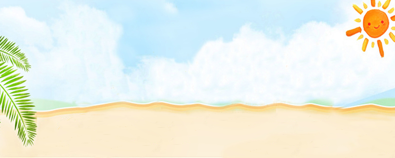 夏日沙滩漫画景色