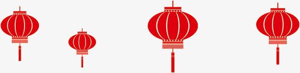 中国风剪纸红色灯笼素材