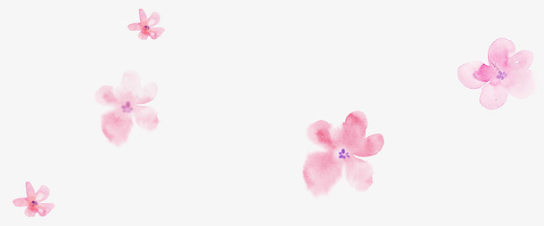 手绘粉色漂浮花瓣