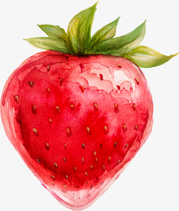 卡通手绘红色的草莓