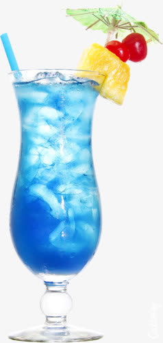 蓝色鸡尾酒PNG透明图片，高清装饰元素，生活用品设计素材免费下载