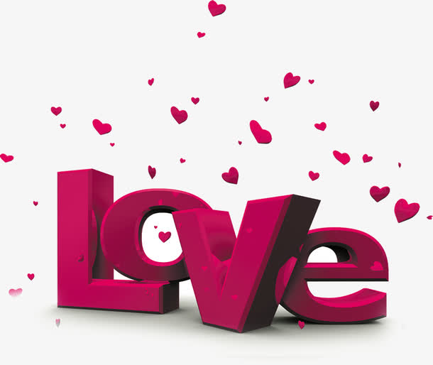 立体LOVE粉红字体设计