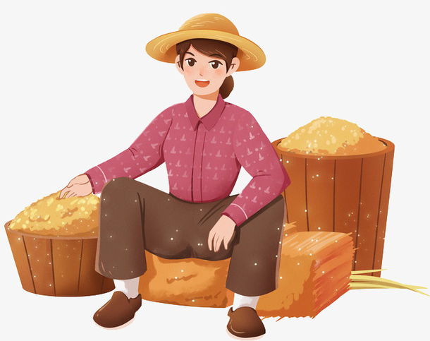 秋天节气农民收小麦