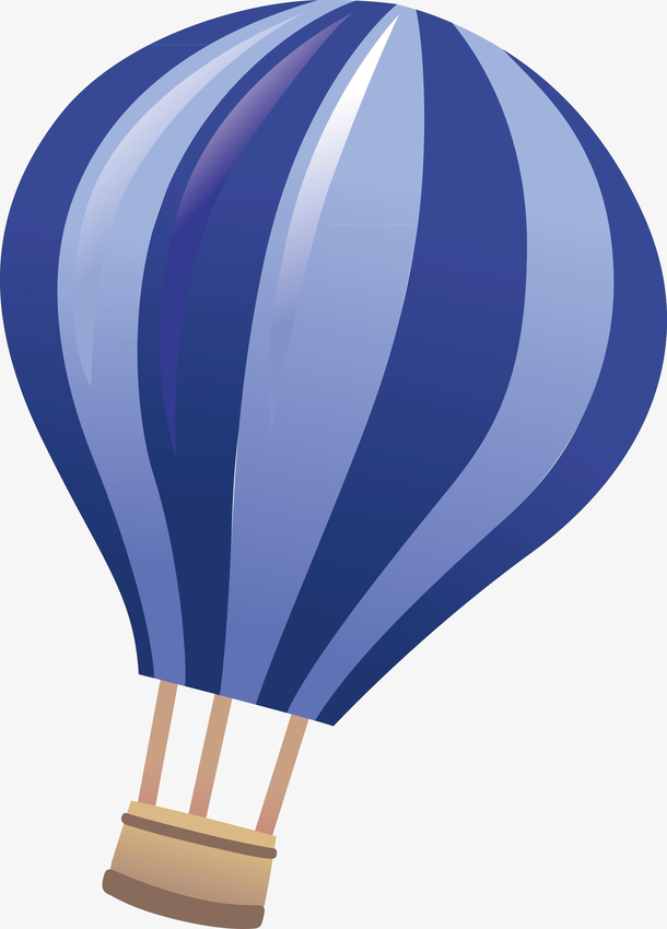 卡通手绘蓝色热气球