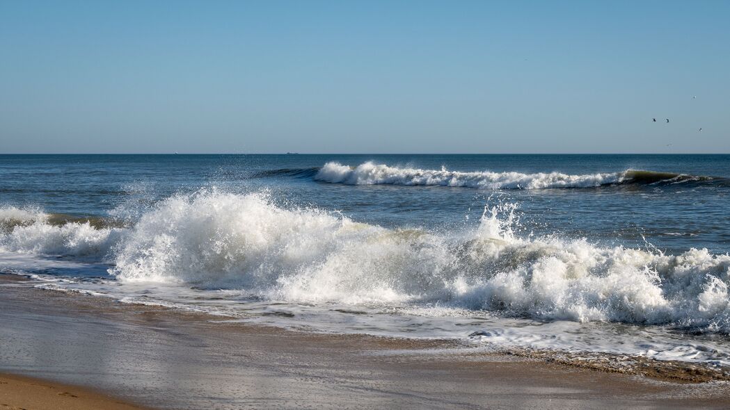 大海 海浪 飞溅 风景 自然 4k壁纸 3840x2160