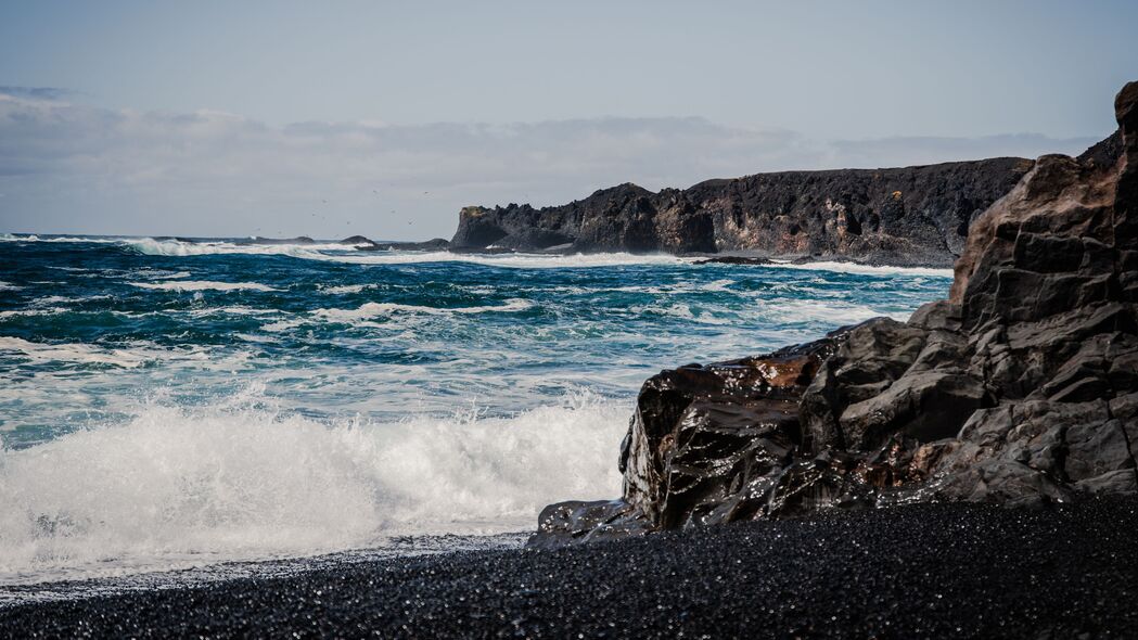 大海 海浪 飞溅物 岩石 风景 4k壁纸 3840x2160