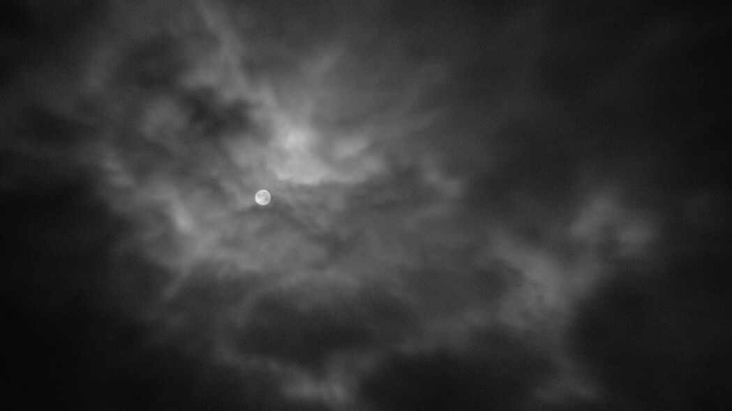 天空 月亮 夜晚 云 深色 4k壁纸 3840x2160
