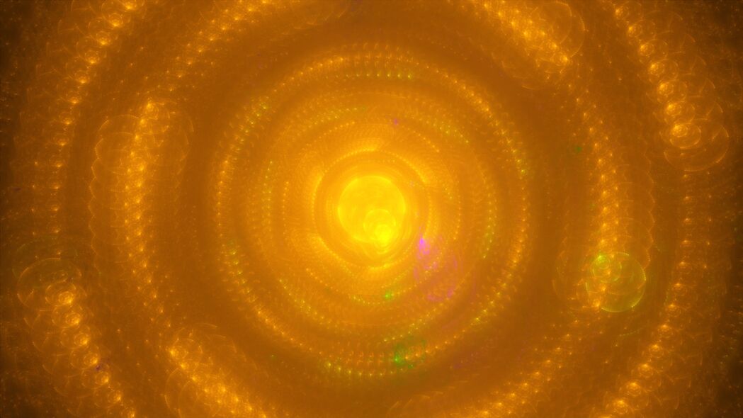 3840x2160 圆形 发光 抽象 黄色壁纸 背景