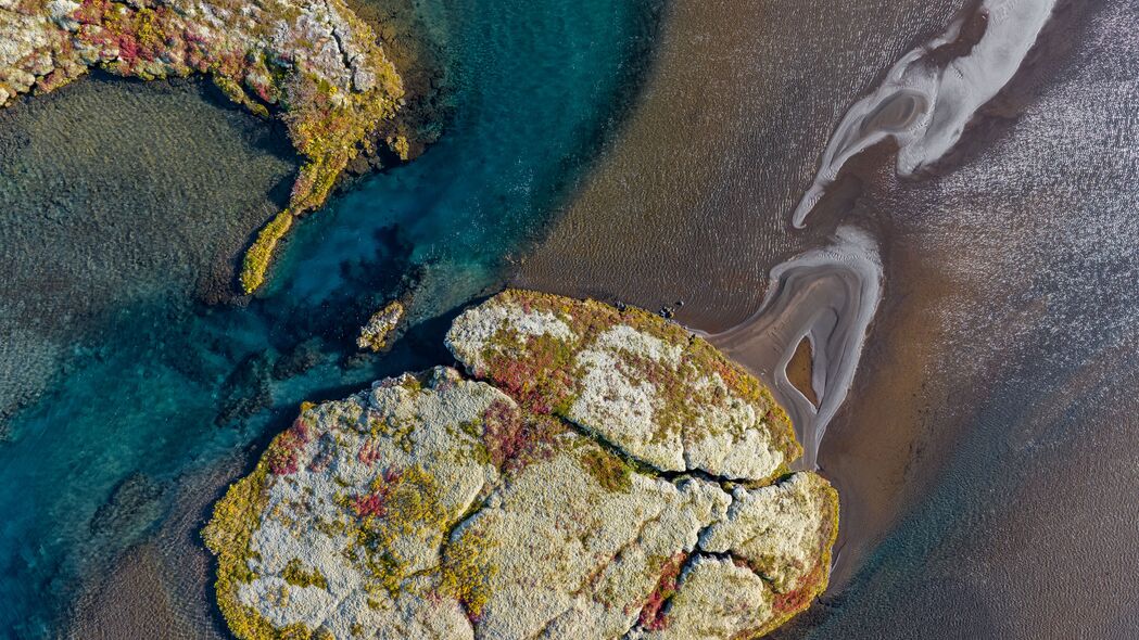 海岸 海洋 浮雕 珊瑚礁 俯视图 自然 4k壁纸 3840x2160