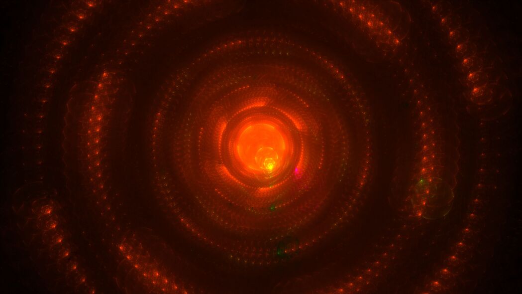 3840x2160 圆形 虚线 发光 抽象 橙色壁纸 背景