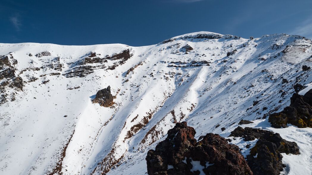 山 斜坡 雪 浮雕 风景 白色 4k壁纸 3840x2160