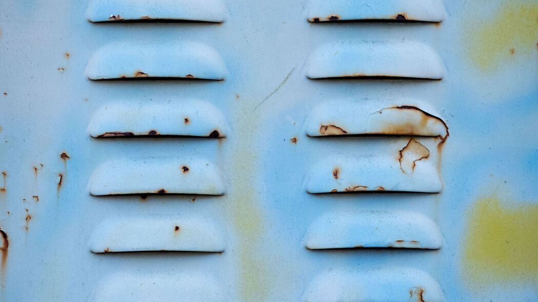 格子 金属 铁锈 旧 蓝色 表面 4k壁纸 3840x2160