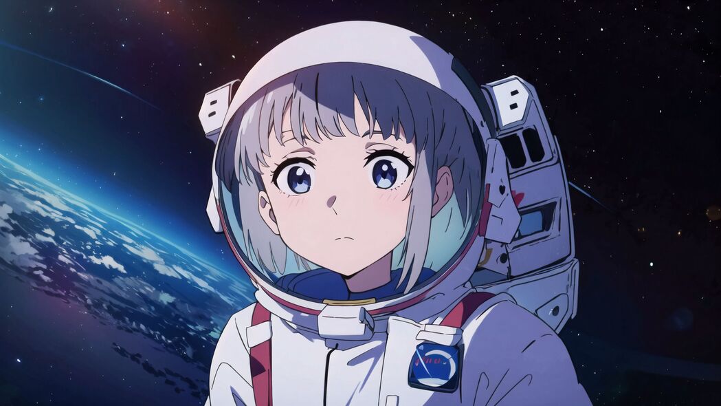 女孩 宇航员 宇航服 太空 动漫 4k壁纸 3840x2160