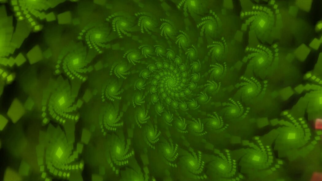 3840x2160 螺旋 形状 背景 绿色 抽象壁纸 背景