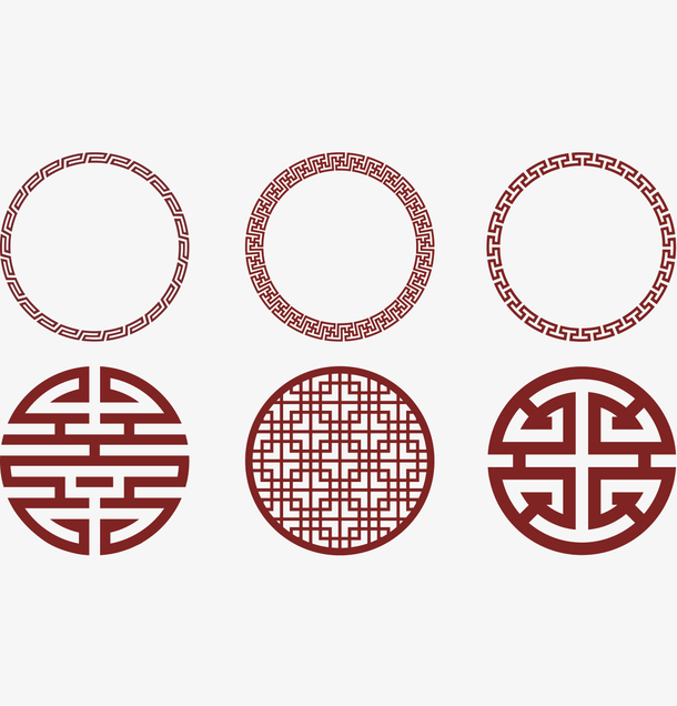 中式圆形图案素材
