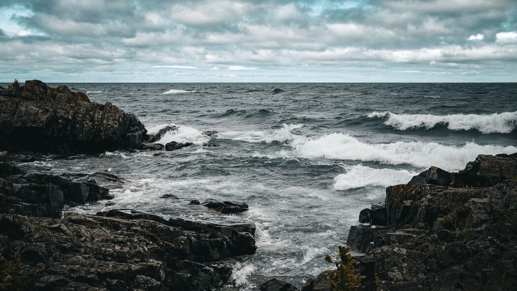 大海 海浪 风景 石头 自然 4k壁纸 3840x2160