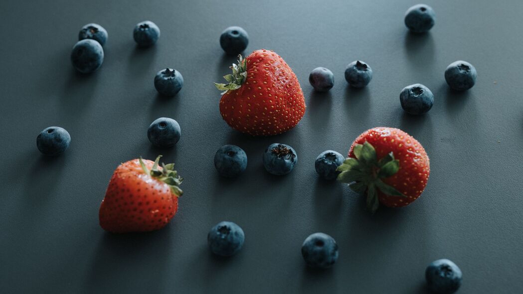 草莓 蓝莓 浆果 食品 4k壁纸 3840x2160