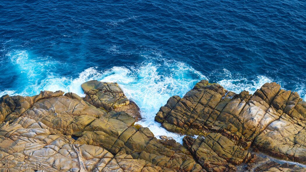 石头 海 海岸 泡沫 飞溅 自然 4k壁纸 3840x2160