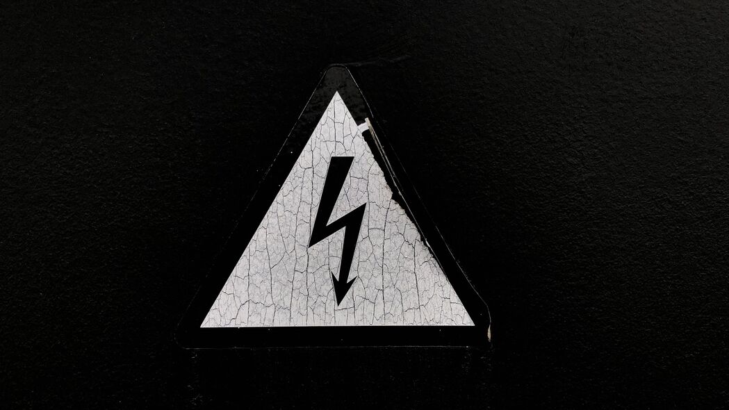 标志 警告 危险 电力 黑白 4k壁纸 3840x2160