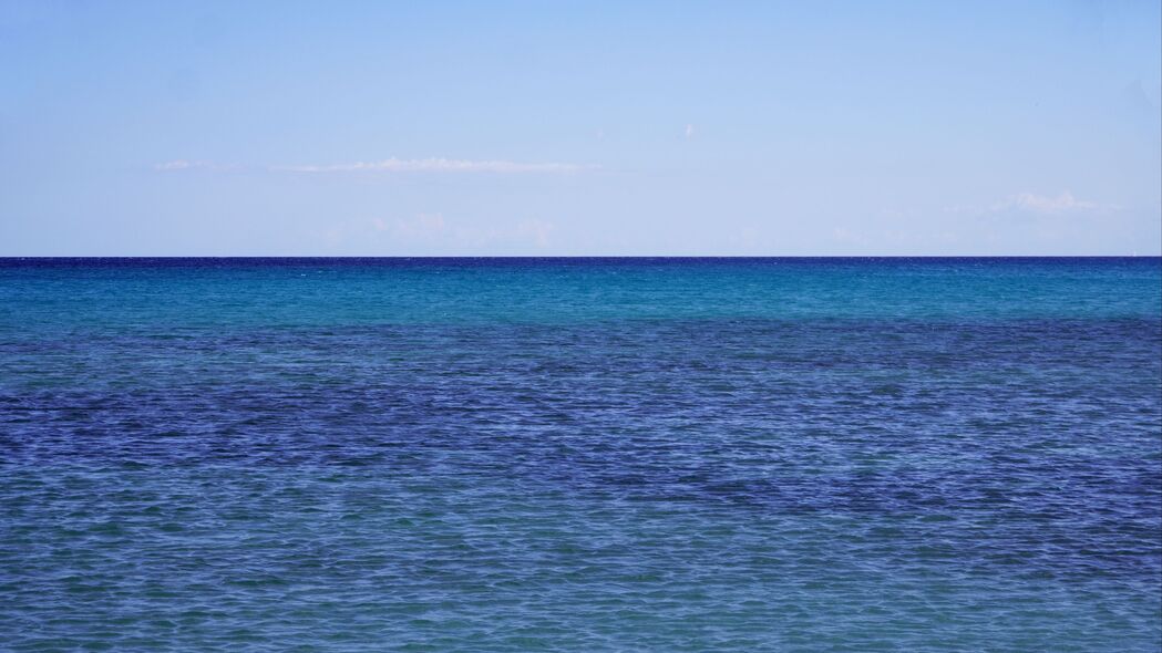 大海 涟漪 地平线 天空 蓝色 4k壁纸 3840x2160