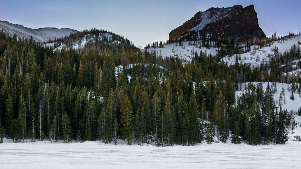 山 冬天 雪 树木 景观 自然 4k壁纸 3840x2160