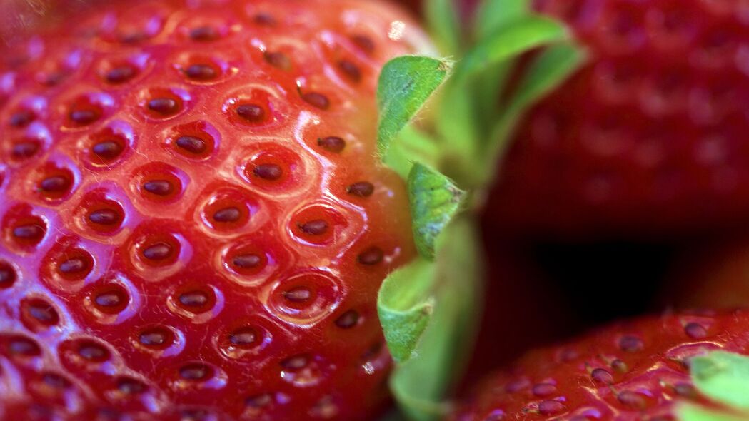 草莓 叶子 浆果 宏 红色 4k壁纸 3840x2160