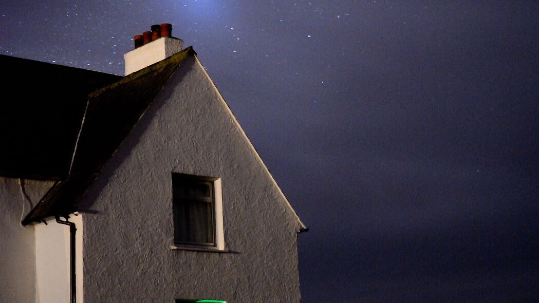 房子 窗户 夜晚 星空 星星 4k壁纸 3840x2160
