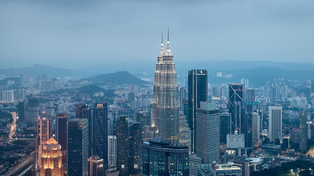 建筑 摩天大楼 城市 晚上 吉隆坡 马来西亚 4k壁纸 3840x2160
