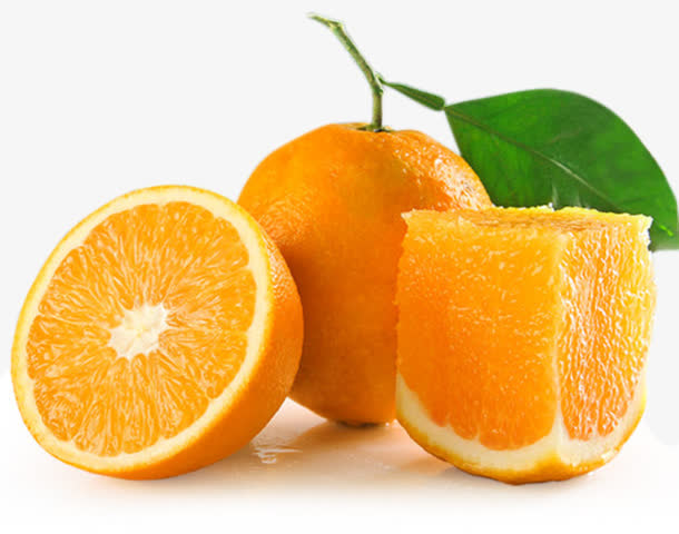 新鲜的橙子实物