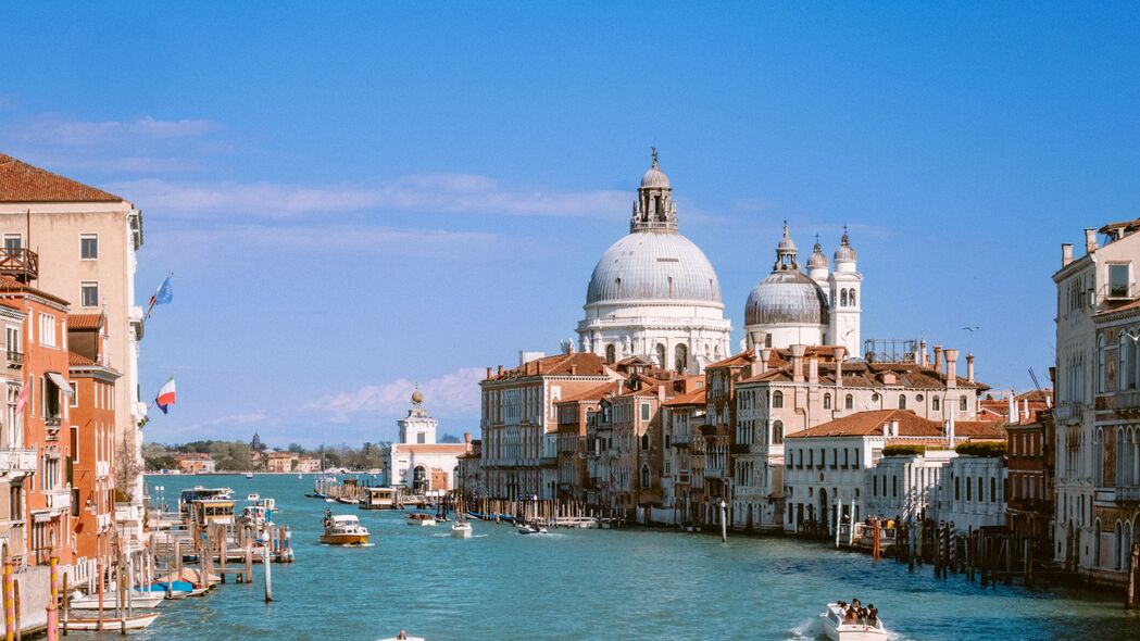大运河 威尼斯意大利 运河 船只 建筑 4k壁纸 3840x2160