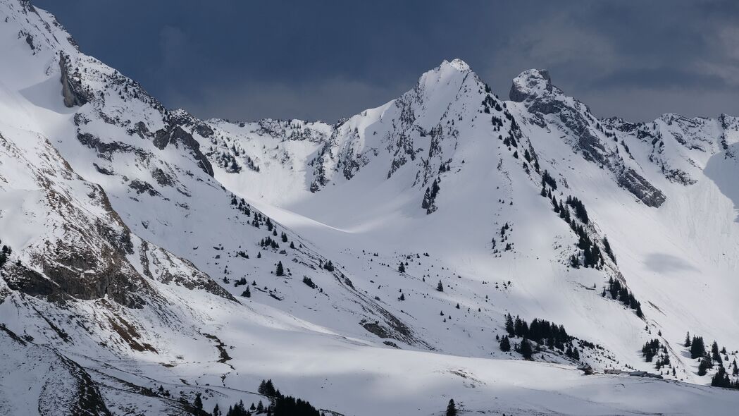 山脉 雪 斜坡 景观 自然 天空 4k壁纸 3840x2160