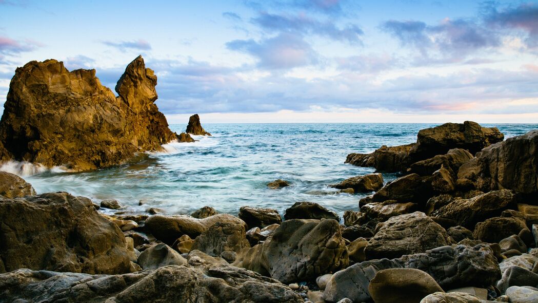 岩石 石头 海 海岸 风景 4k壁纸 3840x2160