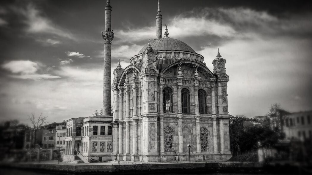 清真寺 建筑 建筑 伊斯兰教 穆斯林 伊斯坦布尔 土耳其 黑白 4k壁纸 3840x2160