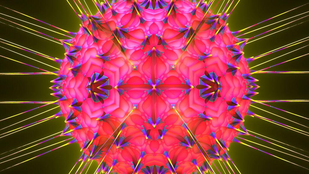 形状 射线 粉红色 抽象 4k壁纸 3840x2160